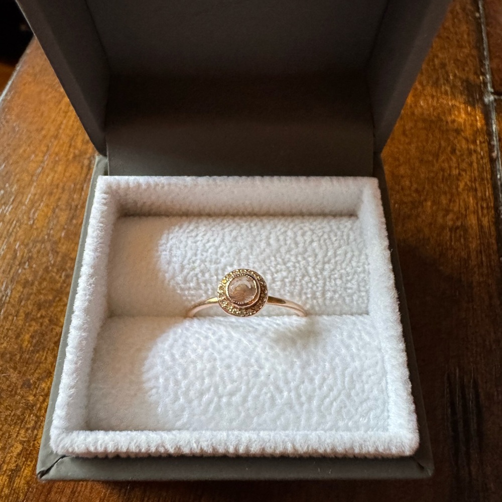 Sarah O. Rose Gold Low Profile Halo Ring